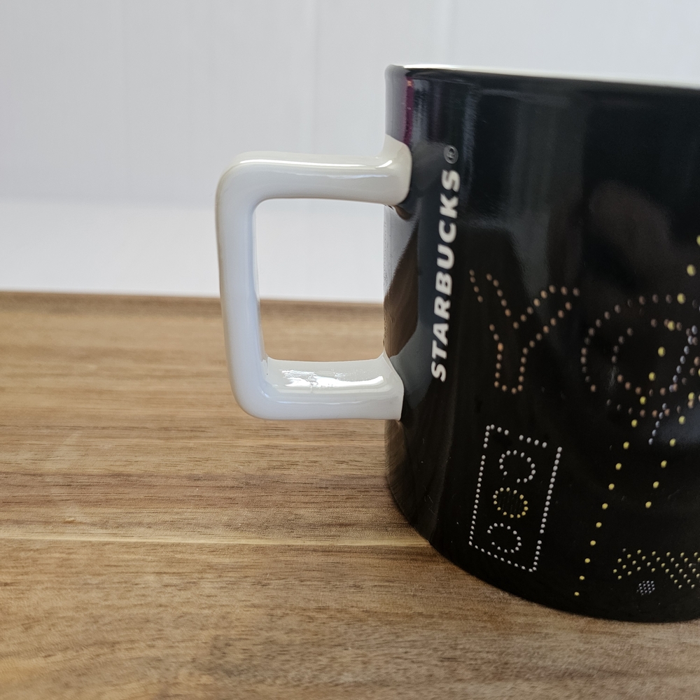 Starbucks NYC Times Square Mug Black Gold 14 Oz Ceramic 2014 Coffee Collectible - Picture 5 of 10